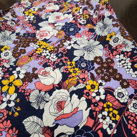 MODCLOTH Purple Floral Retro Shift Dress Sleeveless Linen Blend Plus Sz M‎ - Picture 9 of 9